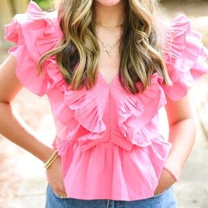 Pink Ruffle Women’s Top